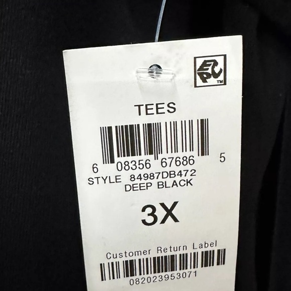 JM Collection Women Shirt Top Plus 3XL BLACK 3/4 Sleeve Round Neck Sleeves - Picture 6 of 8